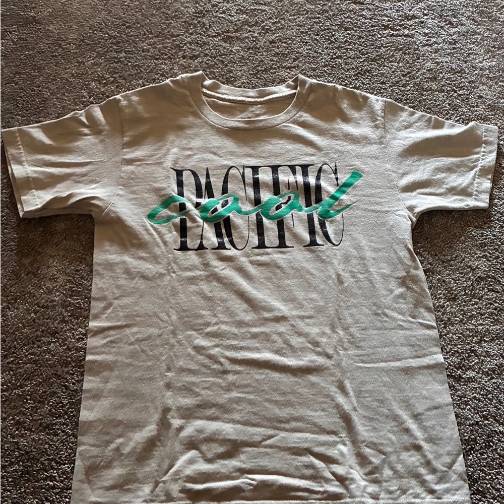 Beige Graphic T-Shirt with Pacific Print